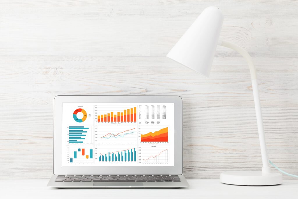 Business analytics dashboard showing marketing performance metrics - transparent reporting for dental clinics