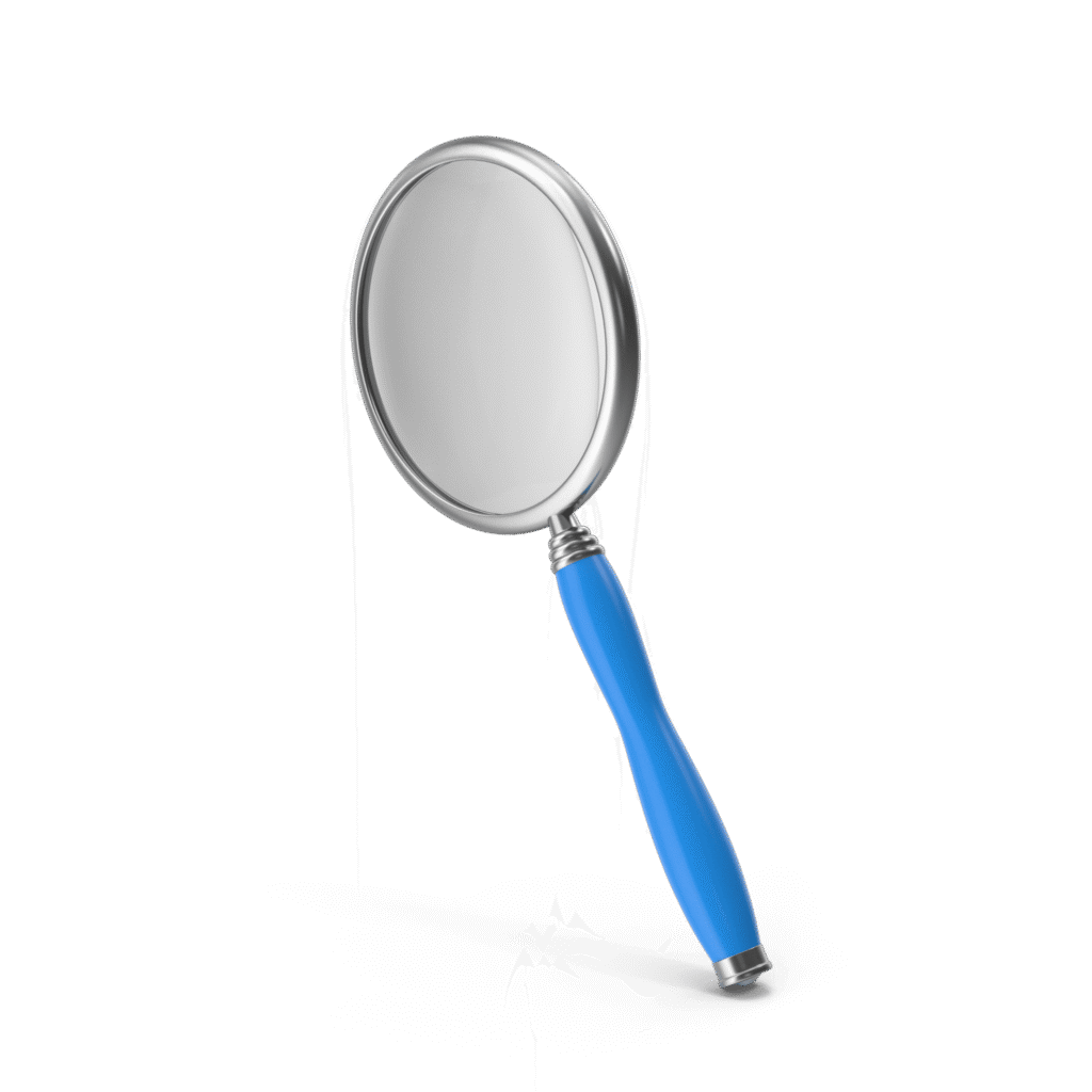 3D dental mirror icon representing local SEO for dental clinics in UAE