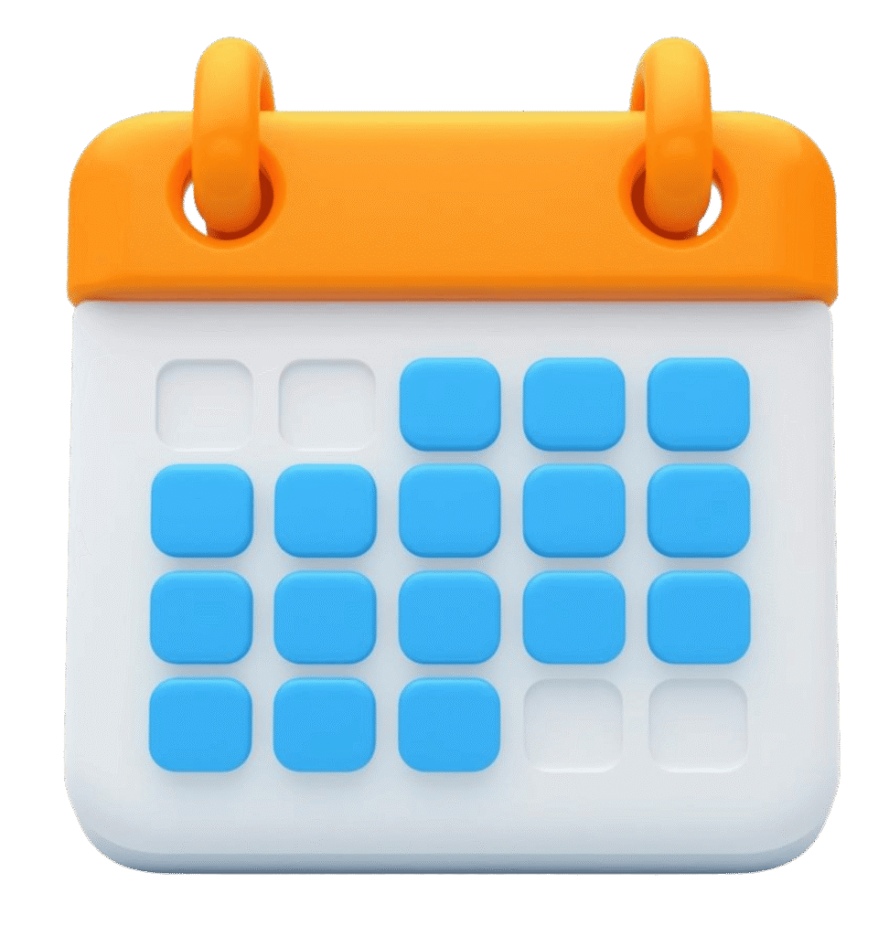 3D calendar icon for consistent dental practice online presence and content scheduling
