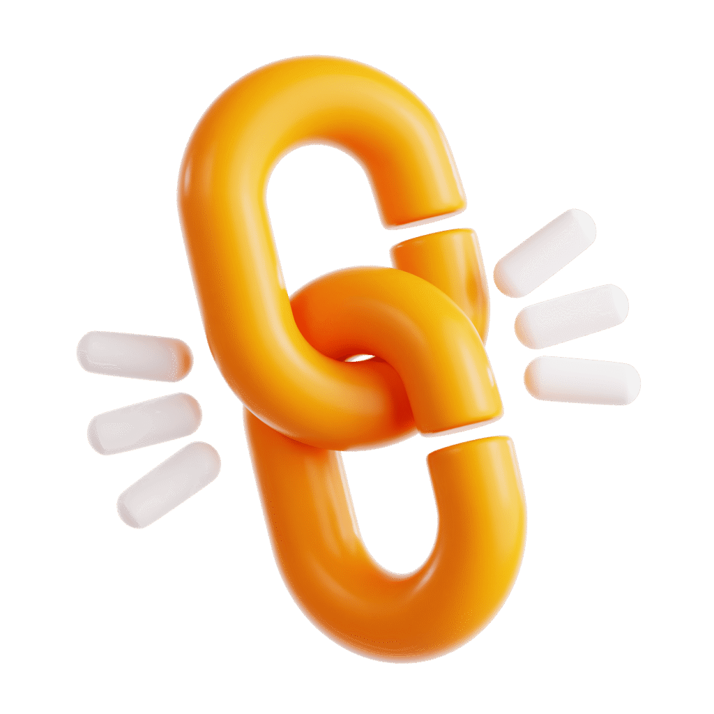 3D broken chain icon representing inconsistent social media posting problems for dental clinics in UAE