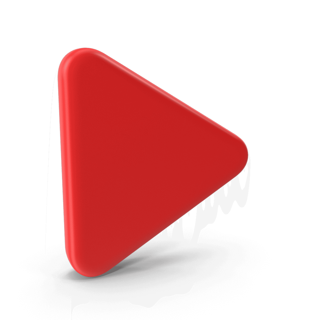 3D YouTube play button icon for dental educational content and long-term SEO discoverability UAE