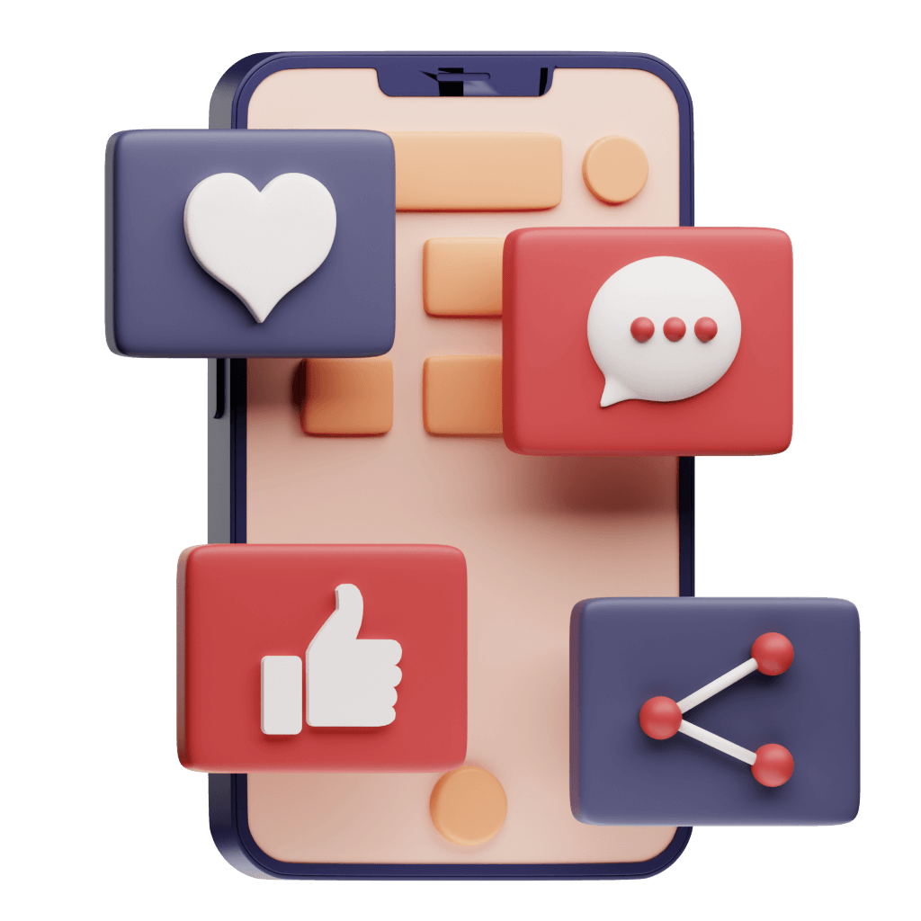 3D social media marketing icon for dental clinics